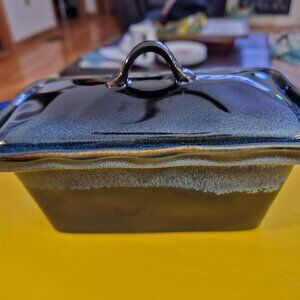 covered butter dish lovely shades of blue